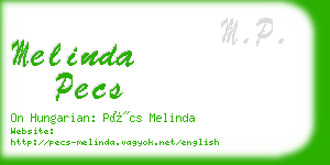 melinda pecs business card